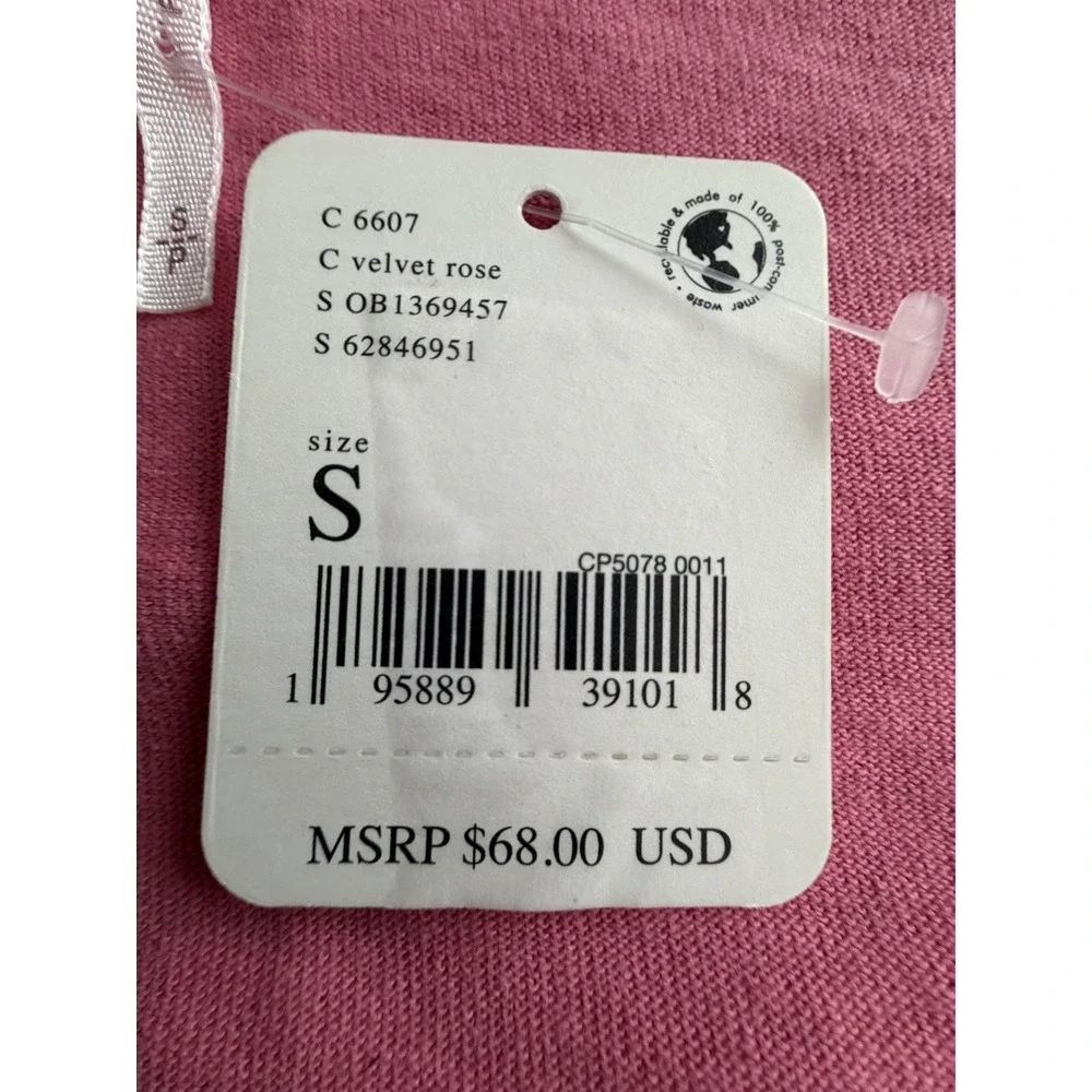 FREE PEOPLE Top Women's Sz Small Kitty Puff Sleeve Crop Top Ties Pink #FFF10-2